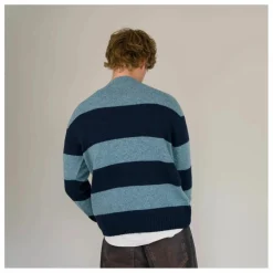 Pull Seamless Rayé Laine | Bleu