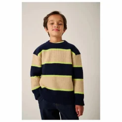 Pull Slide Rayé | Bleu nuit