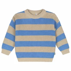 Pull Stripes Coton Bio | Bleu ciel