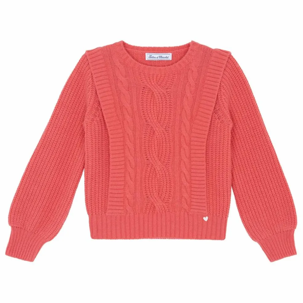 Pull Torsades Laine | Corail