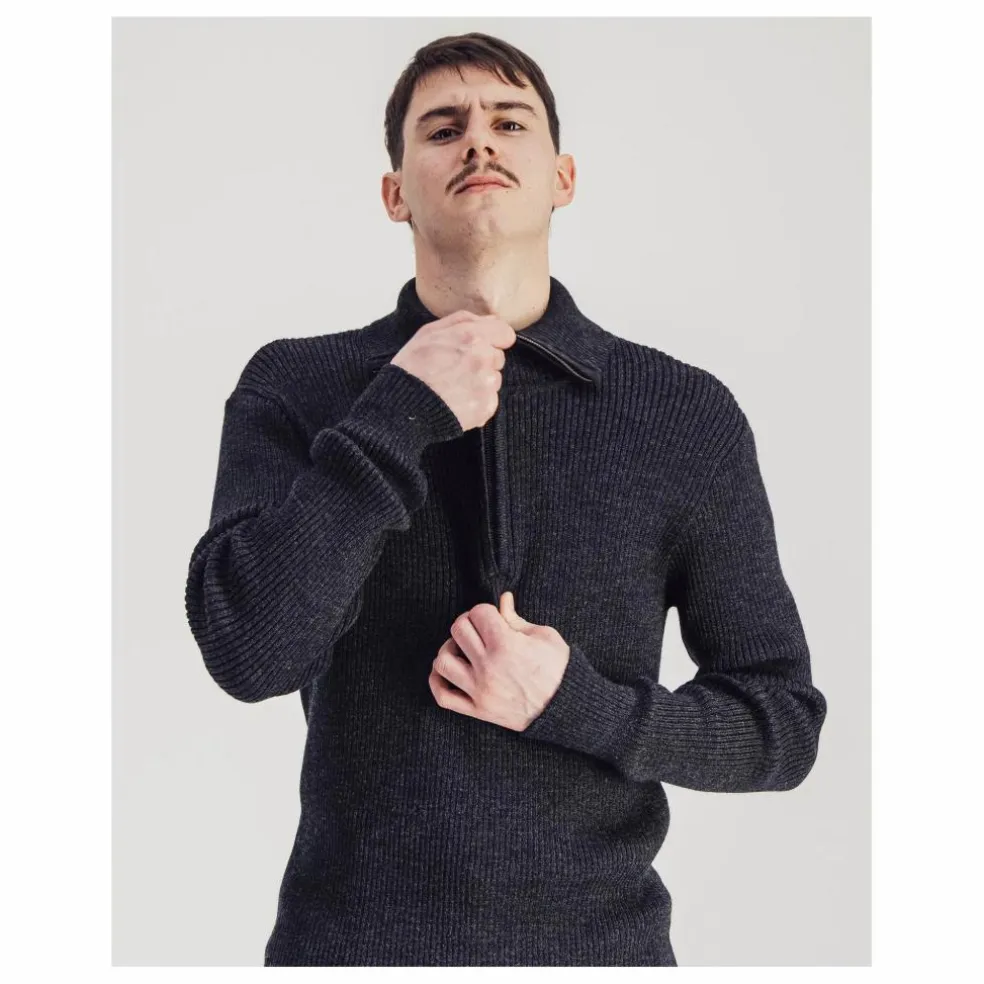 Pull Trucker Laine | Gris anthracite chiné