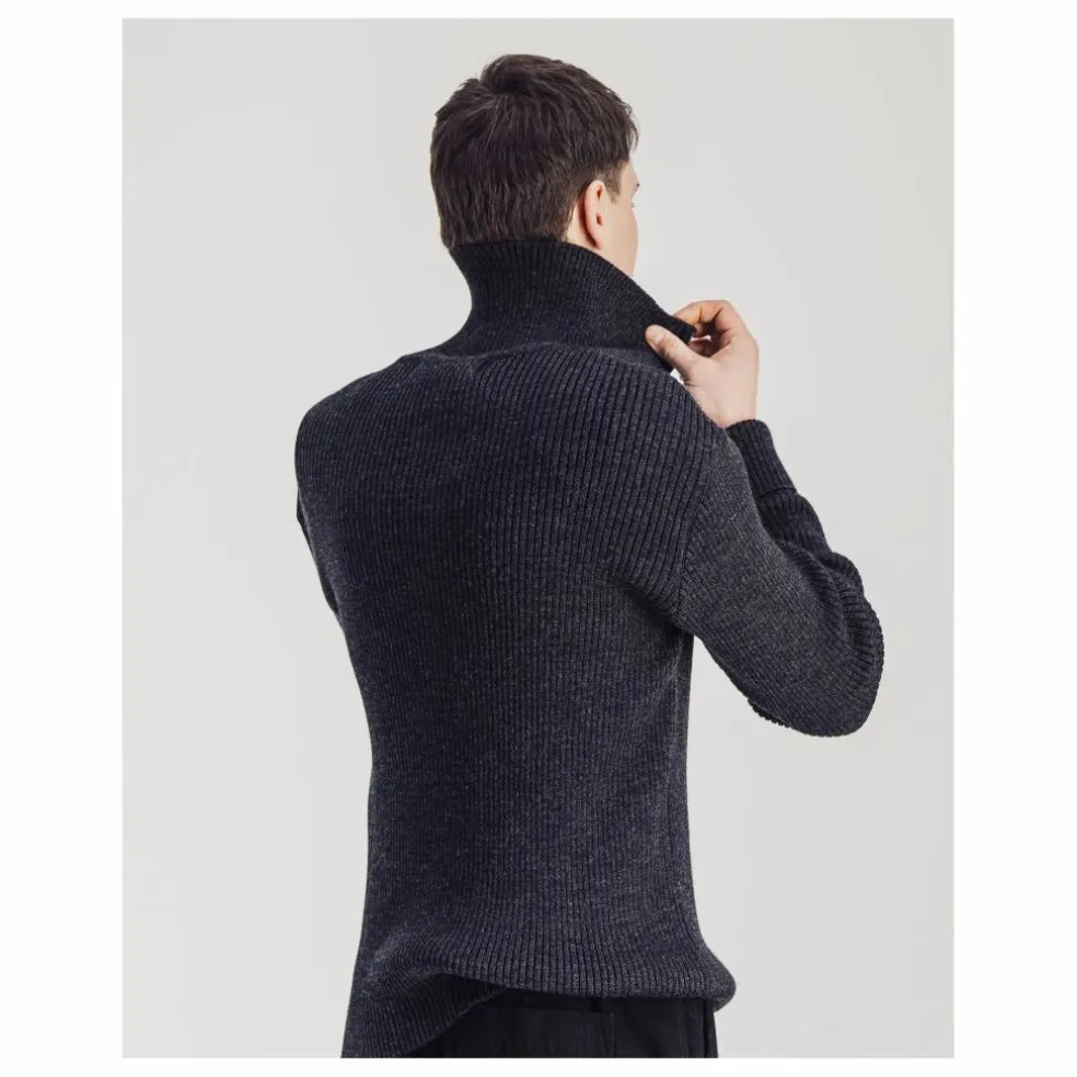 Pull Trucker Laine | Gris anthracite chiné