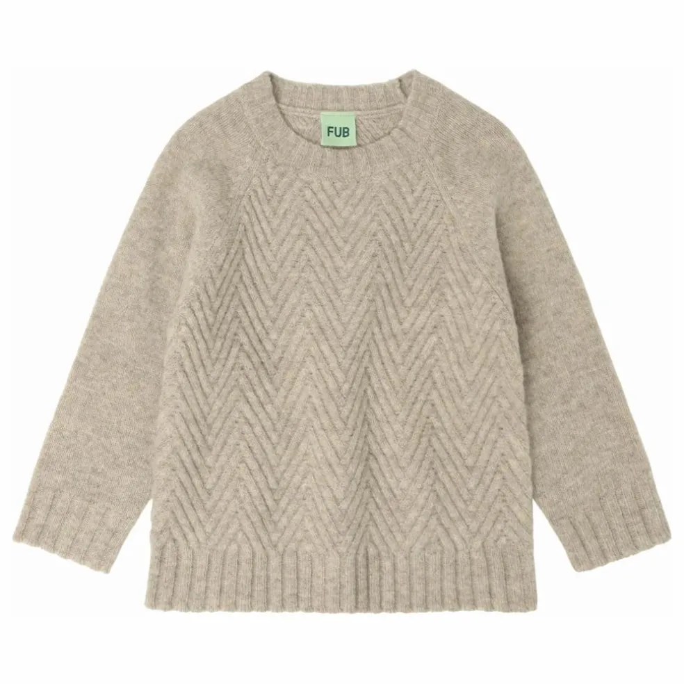 Pull Uni Laine d'Agneau | Beige chiné