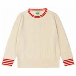 Pull Zigzag Maille Fine Laine de Mérinos | Ecru