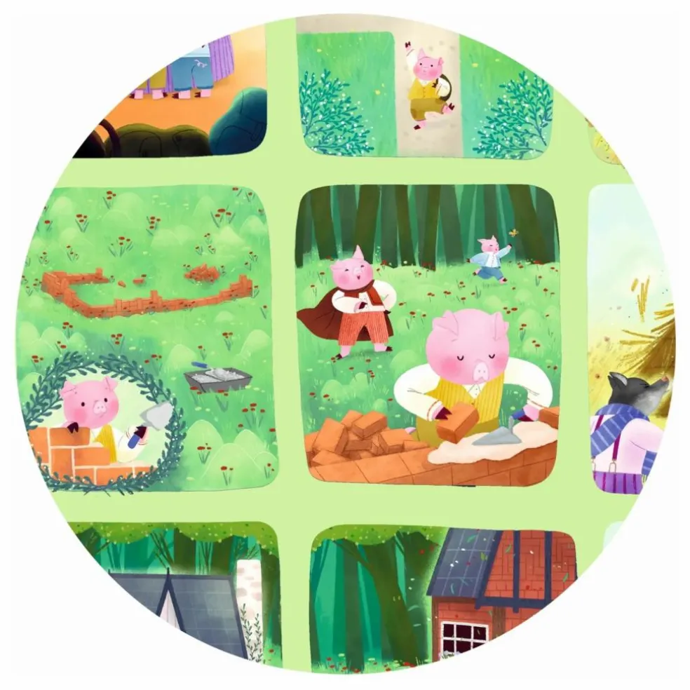 Puzzle histoire Les trois petits cochons - 35 pièces