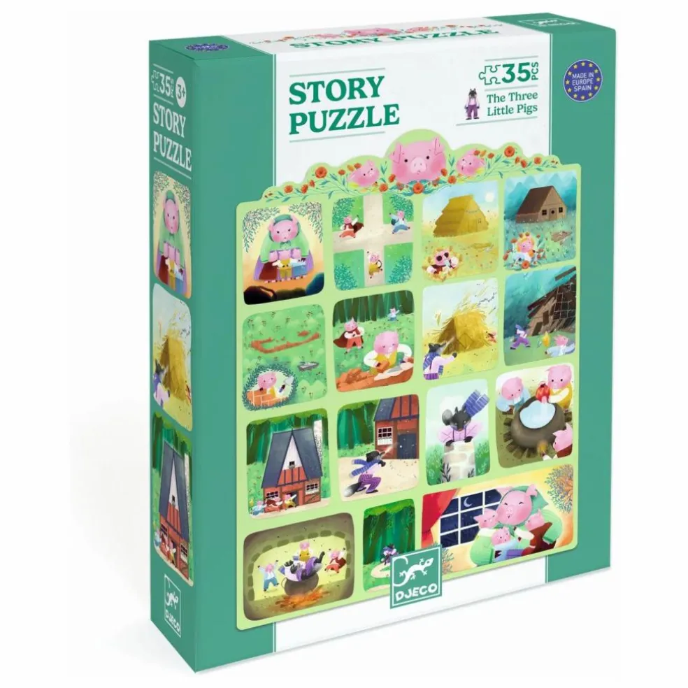 Puzzle histoire Les trois petits cochons - 35 pièces