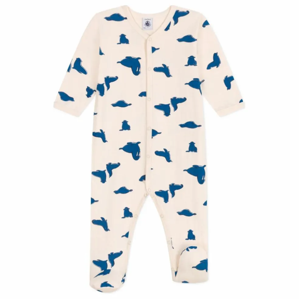 Pyjama à Pieds Berry Coton Bio | Crème
