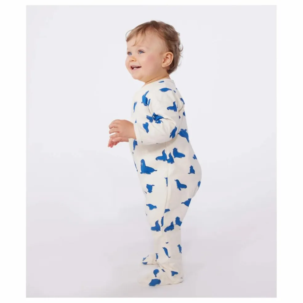 Pyjama à Pieds Berry Coton Bio | Crème