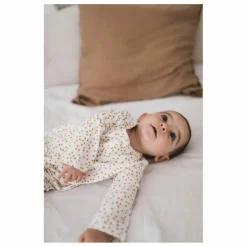 Pyjama à pieds en jersey Amalia Mini-cœurs | Jaune moutarde