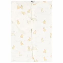 Pyjama avec pieds Lapins Coton Bio | Ecru