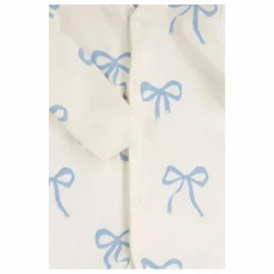 Pyjama avec pieds Nœuds Coton Bio | Ecru