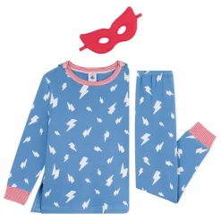 Pyjama Bretona Avec Cape Flash Coton Bio | Bleu