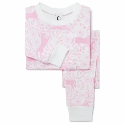 Pyjama Chevaux Coton Bio | Rose