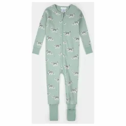Pyjama Convertible Léopards Coton Bio | Vert amande