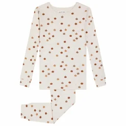 Pyjama Côtelé Citrouilles Coton Bio | Gris