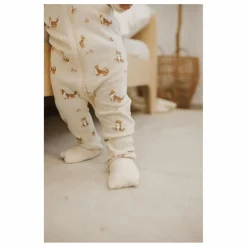 Pyjama Côtelé Corgis Coton Bio | Ecru