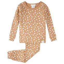 Pyjama Côtelé Fleuri Coton Bio | Naturel