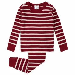 Pyjama Côtelé Rayé Coton Bio | Rouge