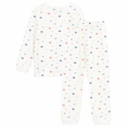 Pyjama Cœurs Coton Bio | Blanc