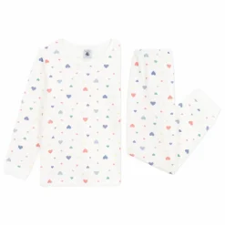 Pyjama Cœurs Coton Bio | Blanc