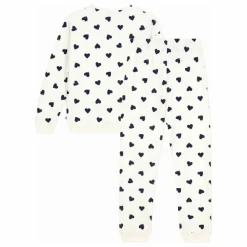 Pyjama Cœurs Eponge | Ecru