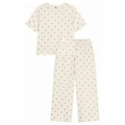 Pyjama Cœurs Pailletés Coton Bio | Ecru