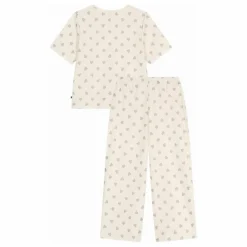 Pyjama Cœurs Pailletés Coton Bio | Ecru