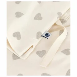 Pyjama Cœurs Pailletés Coton Bio | Ecru