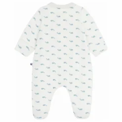Pyjama Dors Bien Col Baleines Coton Bio | Blanc