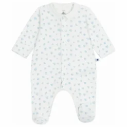 Pyjama Dors Bien Col Cœurs Coton Bio | Blanc