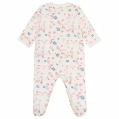 Pyjama Dors Bien Col Fleuri Coton Bio | Ecru