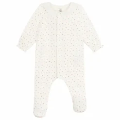Pyjama Dors Bien Collerette Cœurs Coton Bio | Blanc