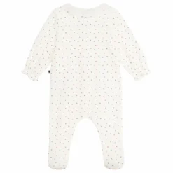 Pyjama Dors Bien Collerette Cœurs Coton Bio | Blanc