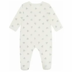 Pyjama Dors Bien Cœurs Pailletés Coton Bio | Ecru