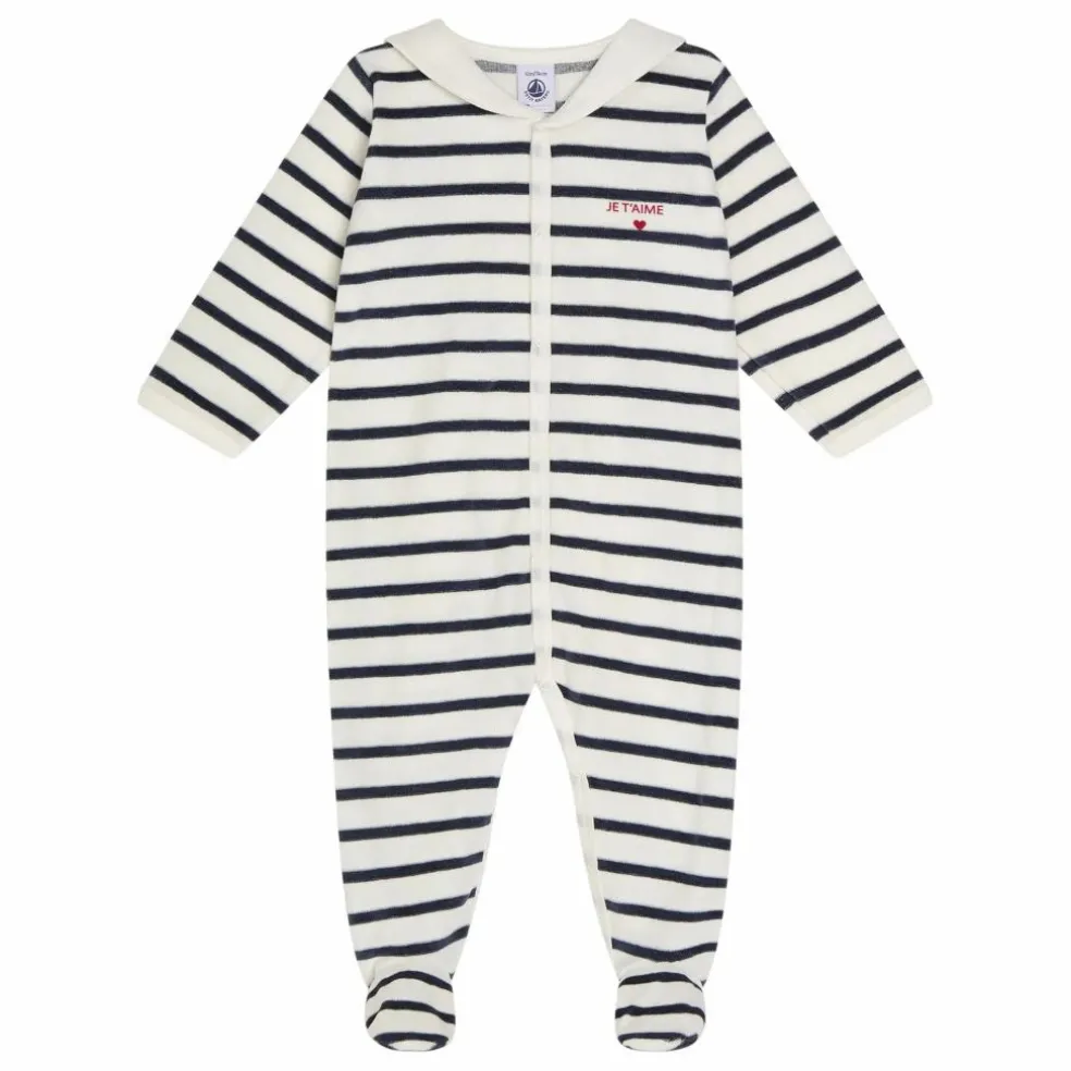 Pyjama Dors Bien Marinière Coton Bio | Blanc