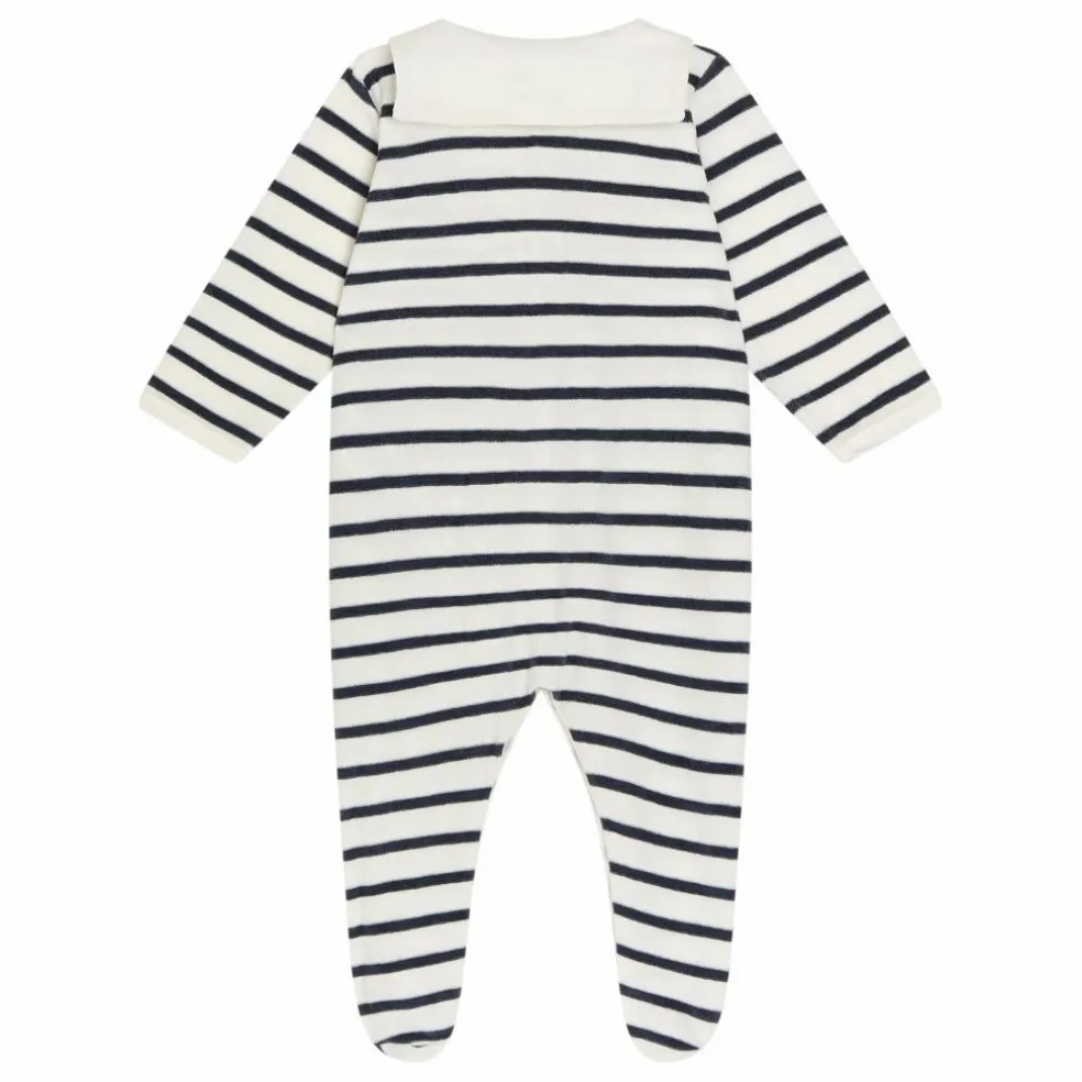 Pyjama Dors Bien Marinière Coton Bio | Blanc