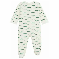 Pyjama Dors Bien Pont Dos Crocodiles Coton Bio | Ecru