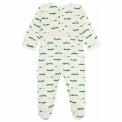 Pyjama Dors Bien Pont Dos Crocodiles Coton Bio | Ecru