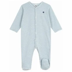 Pyjama Dors Bien Rayé Logo Coton Bio | Bleu