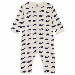 Pyjama Dors Bien Sans Pieds Baleines Coton Bio | Beige chiné
