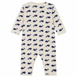 Pyjama Dors Bien Sans Pieds Baleines Coton Bio | Beige chiné