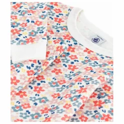 Pyjama Fleuri Bords Contrastés Coton Bio | Blanc