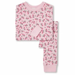 Pyjama Fleuri Coton Bio | Rose