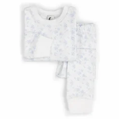 Pyjama Fleuri Coton Bio | Blanc