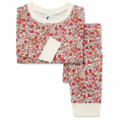Pyjama Fleuri Coton Bio | Rouge