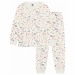 Pyjama Fleuri Coton Bio | Ecru