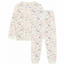 Pyjama Fleuri Coton Bio | Ecru