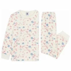 Pyjama Fleuri Coton Bio | Ecru