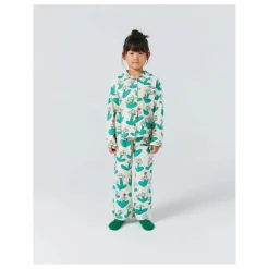 Pyjama Fleuri Coton Bio | Ecru