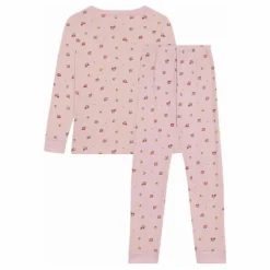 Pyjama Fleuri Cœurs Coton Bio | Rose